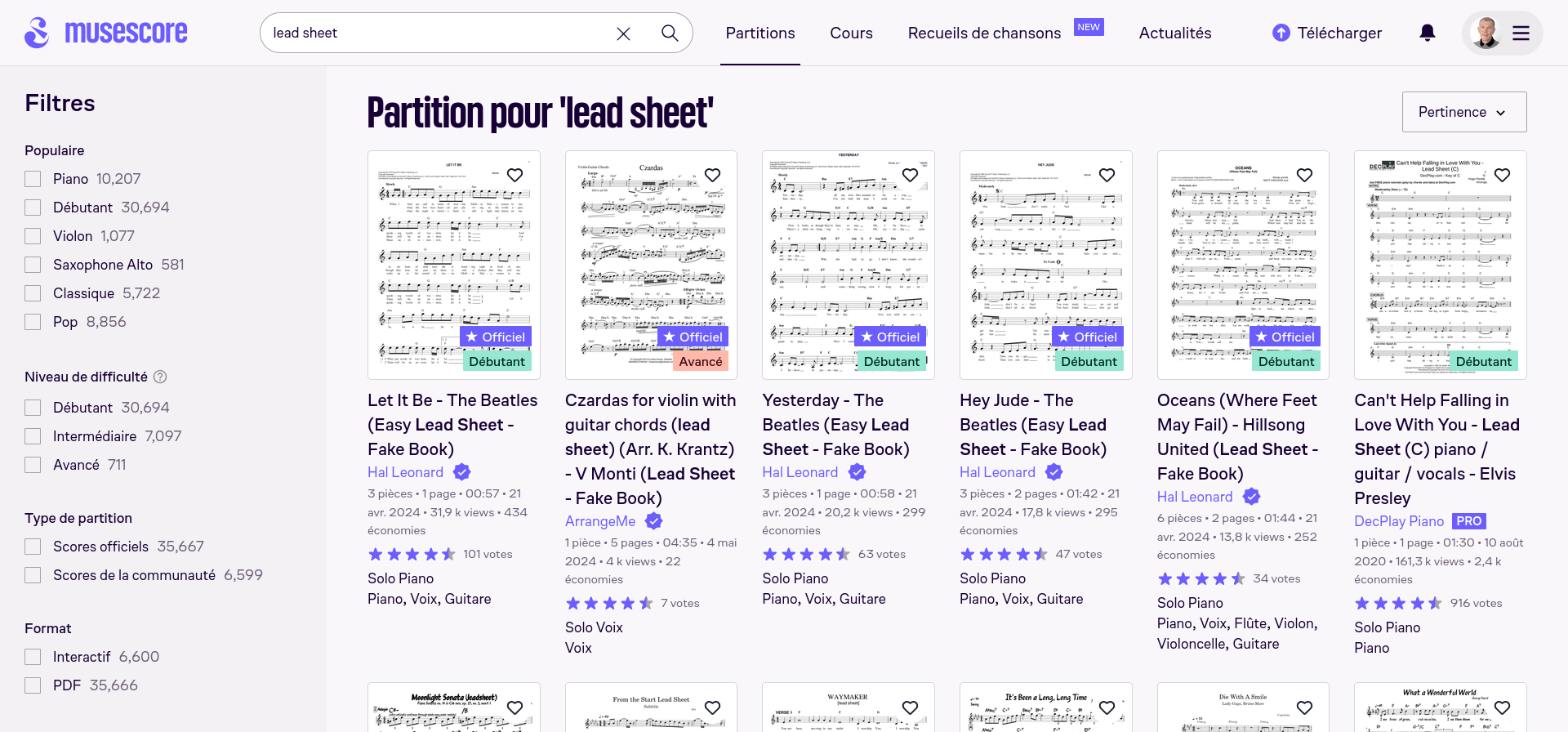 Résultat de recherche de Partition de type "Lead Sheet" Résultat de recherche de Partition de type "Lead Sheet"